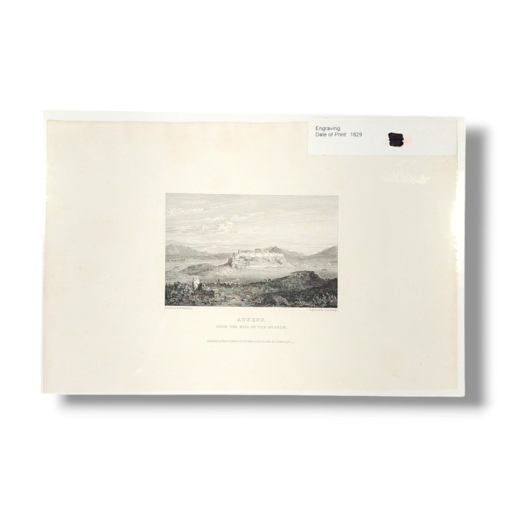 1829 Athens‎ from the Hill Of The Museum Engraving Print